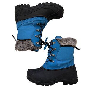 Oaki Kids Lace up Black and Blue Snow Winter Boot Size 3